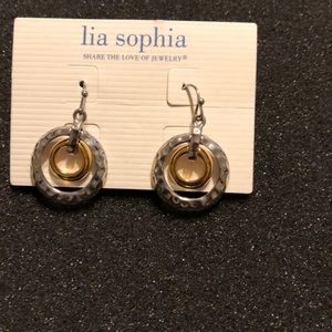 Gold/silver earrings drop hoop earrings.